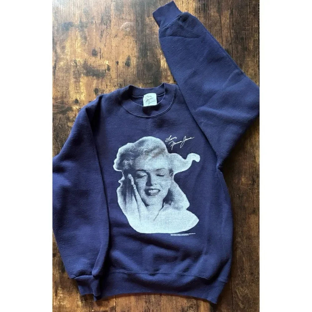 1992 Love Norma Jeane Collection Cotton Sweat-shirt Size S - Picture 3 of 8